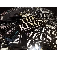 club the king embossed sticker